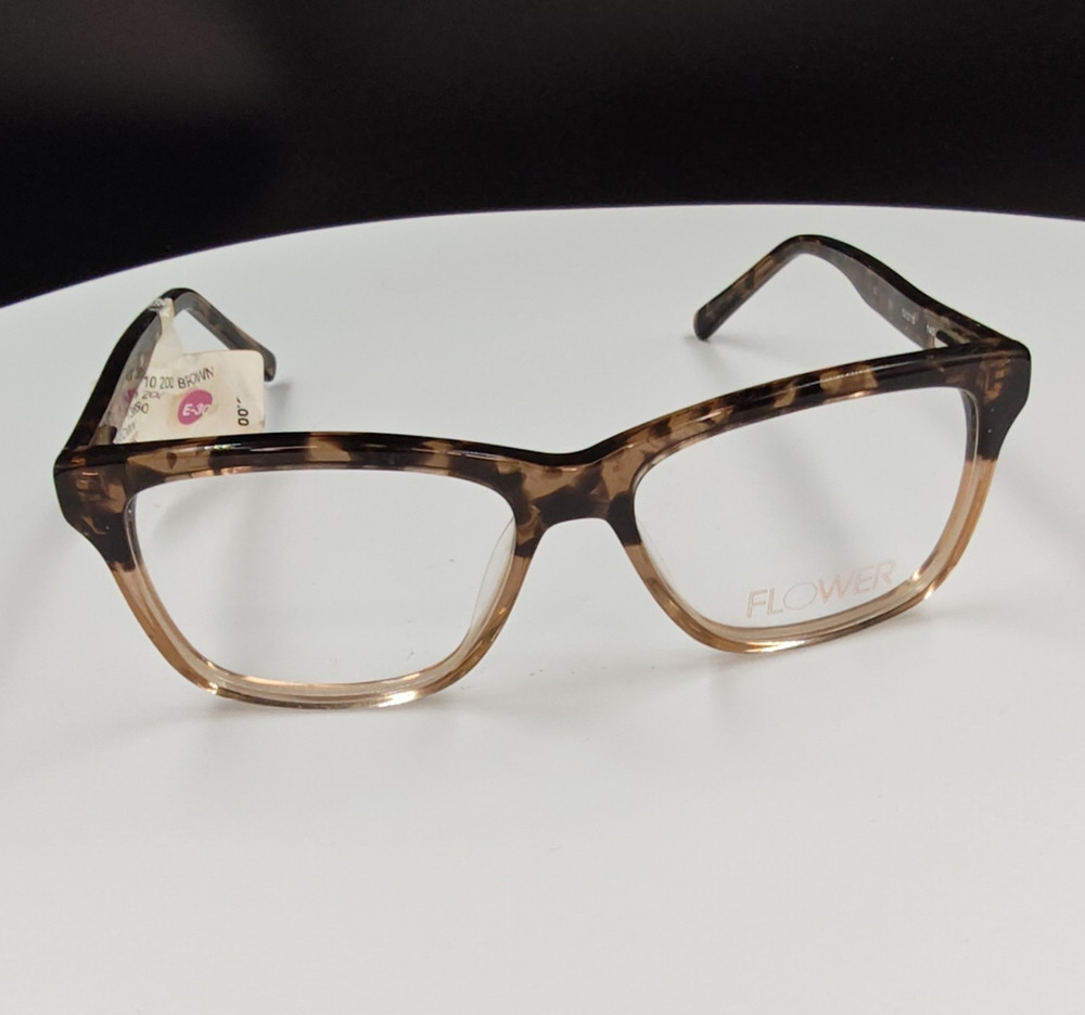 FLOWER FLR6010 WF-FLR6010 Brown Tortoise Full Rim Plastic Frames 52-15-140